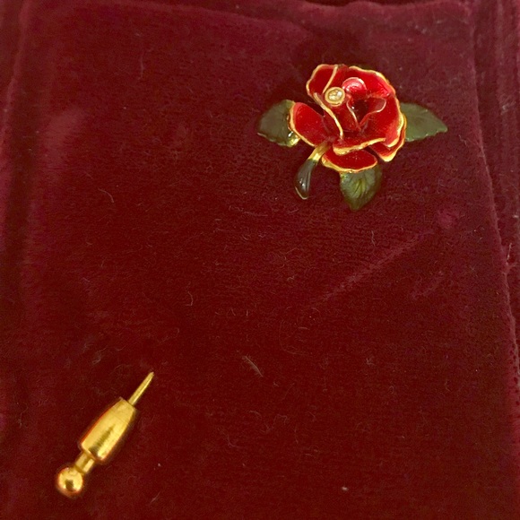Vntg1978 Franklin Mint "The Lovers Rose" stickpin - Picture 1 of 7